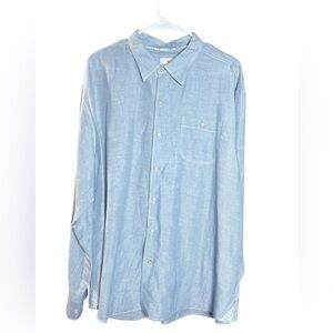 Tommy Bahama pinstripe Light Blue Casual Button Down Shirt L